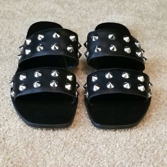 Black Nine West Studded Sandals 8M - Picture 6 of 6